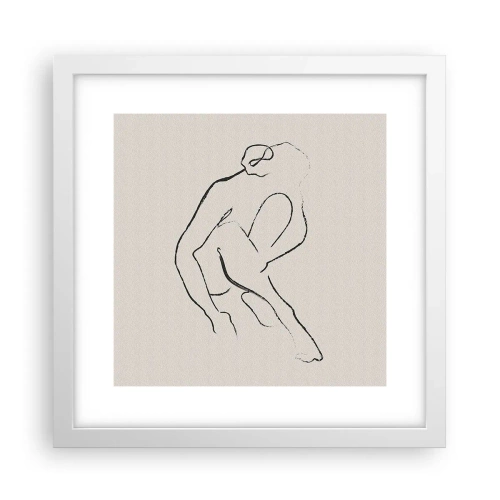 Poster in een witte lijst - Intieme schets - 30x30 cm