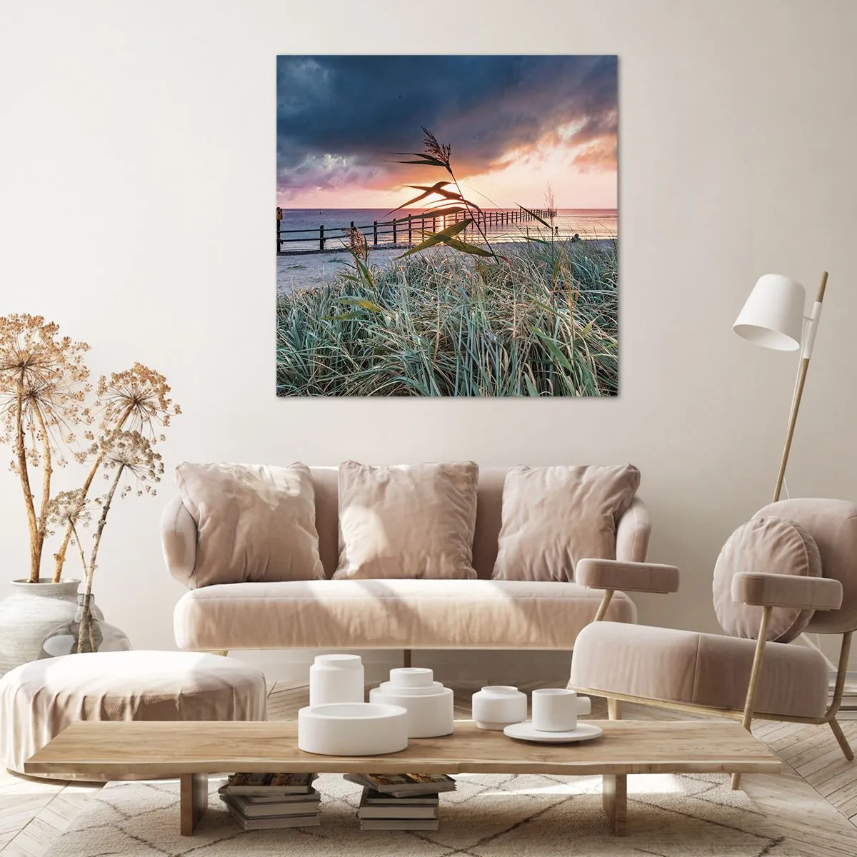 Schilderen op canvas - Het gaat niet met de wind mee - 60x60 cm