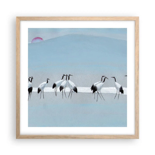 Een poster in een licht eiken lijst - Na een warme dag - 50x50 cm