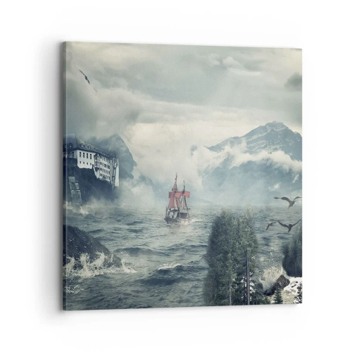 Schilderen op canvas - In magische wateren - 70x70 cm