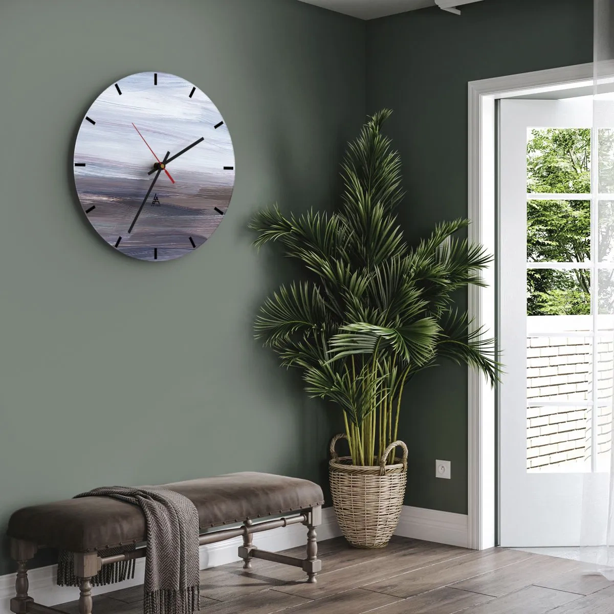 Wandklok - Klok - Elementen: water - 40x40 cm