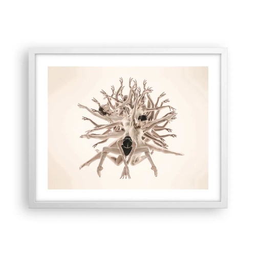Poster in een witte lijst - Bloeiend in dans - 50x40 cm
