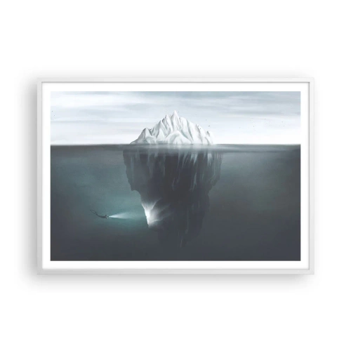 Poster in een witte lijst - Onderwater mysterie - 100x70 cm