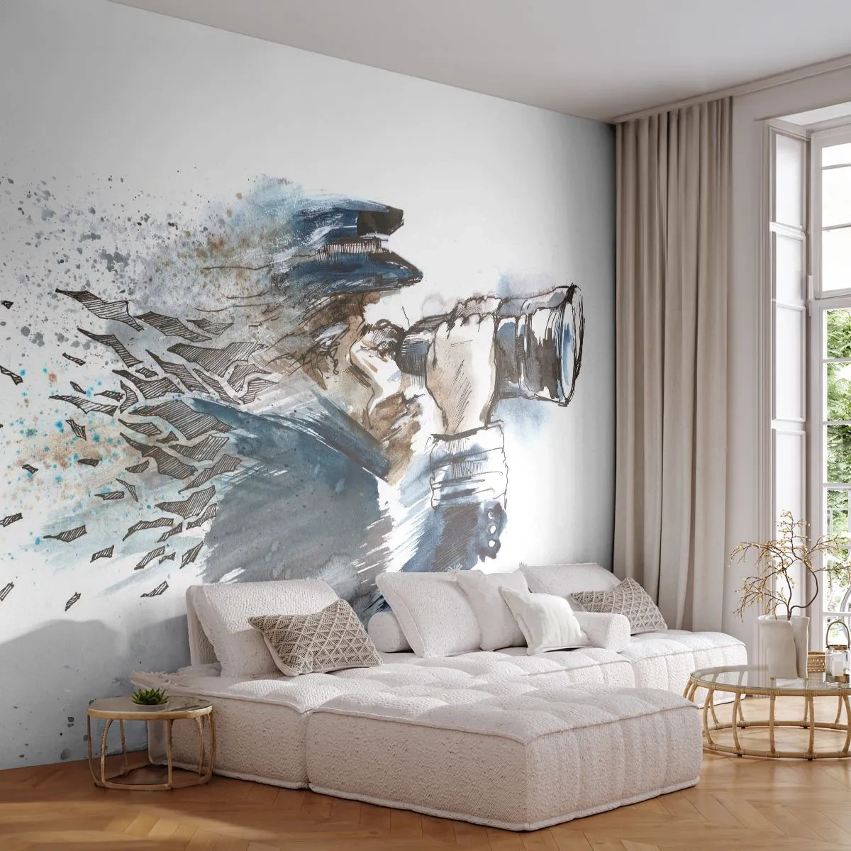 Fotobehang Premium Sand - Tien op de schaal van Beaufort! - Abstractie, Matroos, Gezagvoerder - 100x70 cm