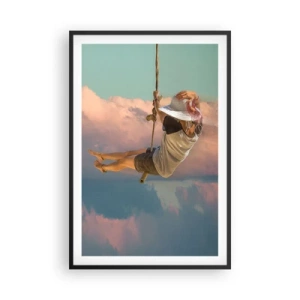 Poster in een zwarte lijst - Plezier in de wolken - 61x91 cm