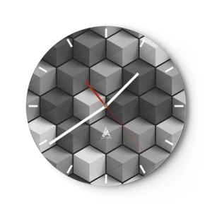 Wandklok - Klok - 3D-kubusfiguren in een geometrische opstelling - 30x30cm - Kubistische puzzel - Moderne wanddecoratie voor woonkamer, keuken en slaapkamer ARTTOR