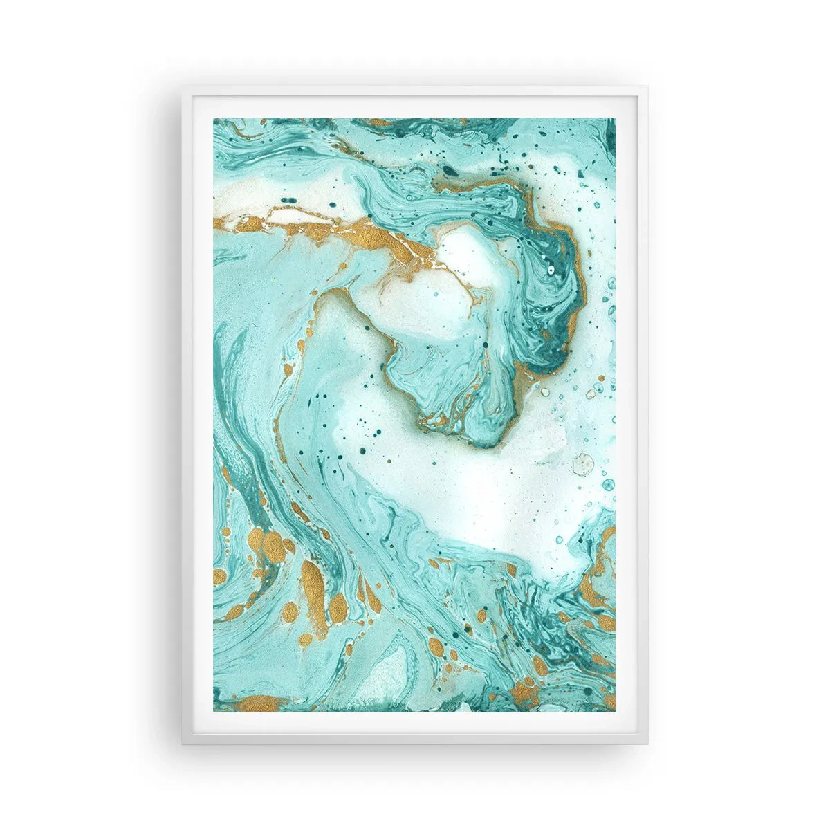 Poster in een witte lijst - Onder de grote golf van het Edo-tijdperk - 70x100 cm