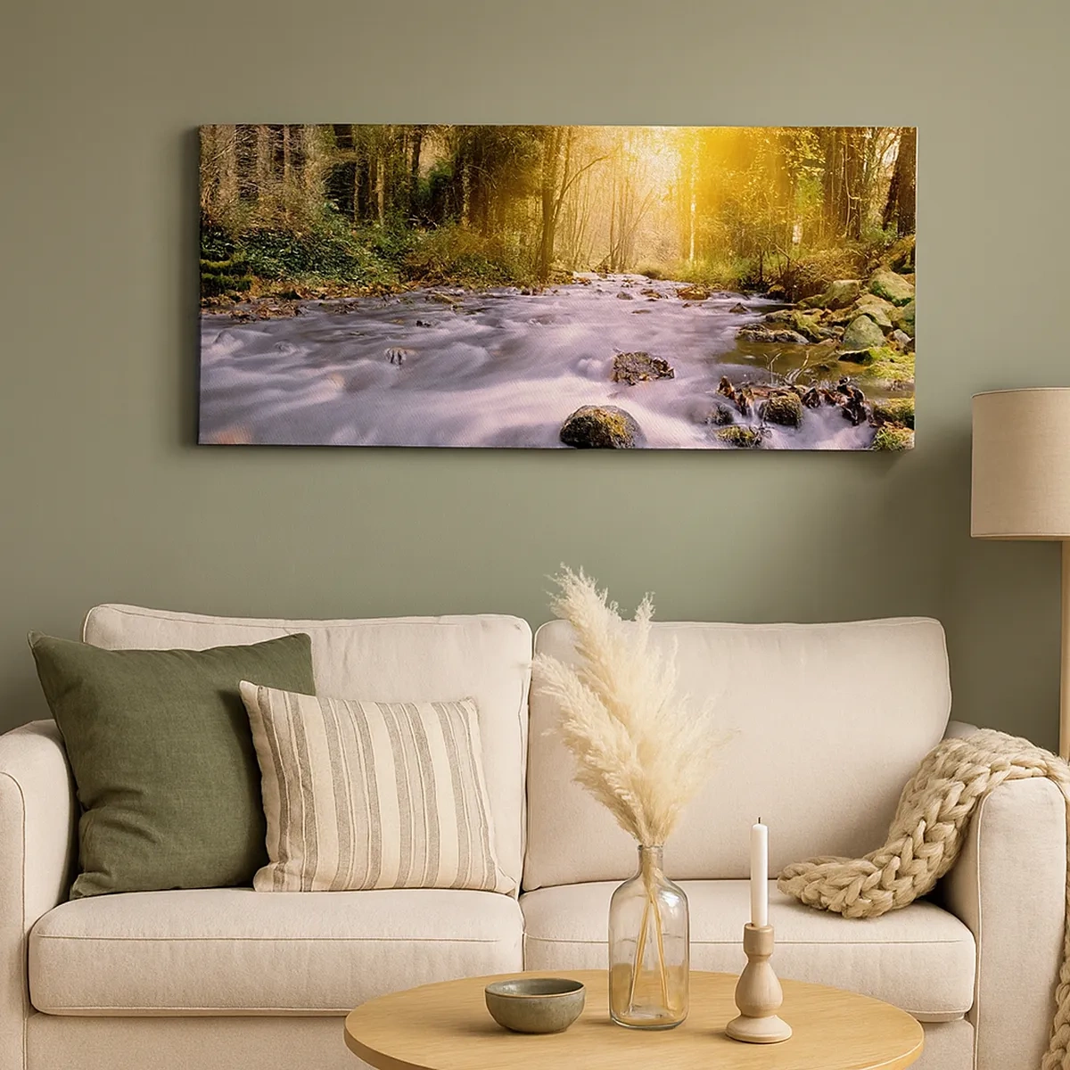 Schilderen op canvas - Malachiet in een zilveren en gouden lijst - 30x30 cm