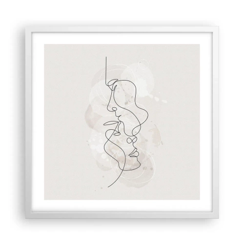 Poster in een witte lijst - Verstrikt in een omhelzing - 50x50 cm