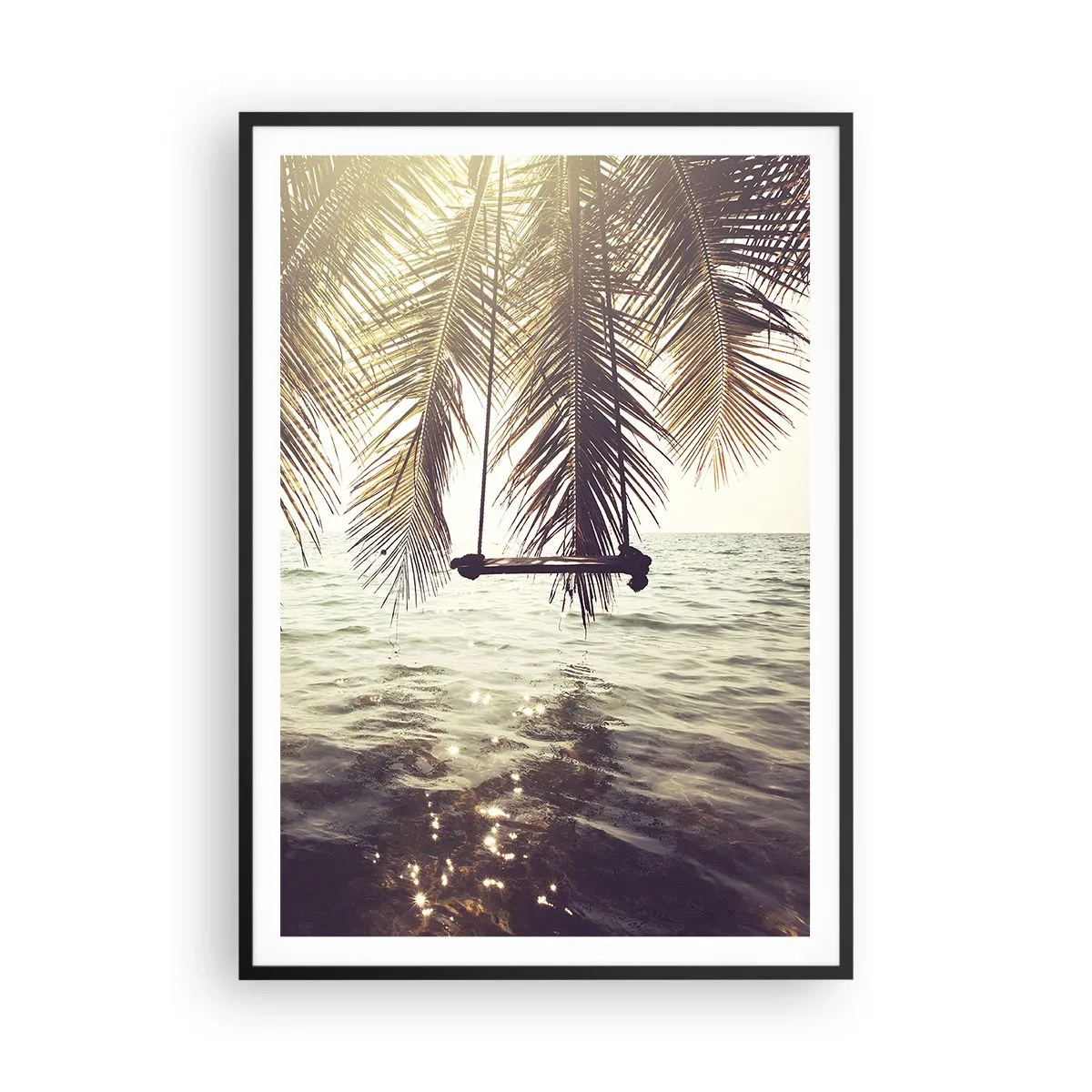 Poster in een zwarte lijst - Je kunt naar believen in de wolken slingeren - 70x100 cm