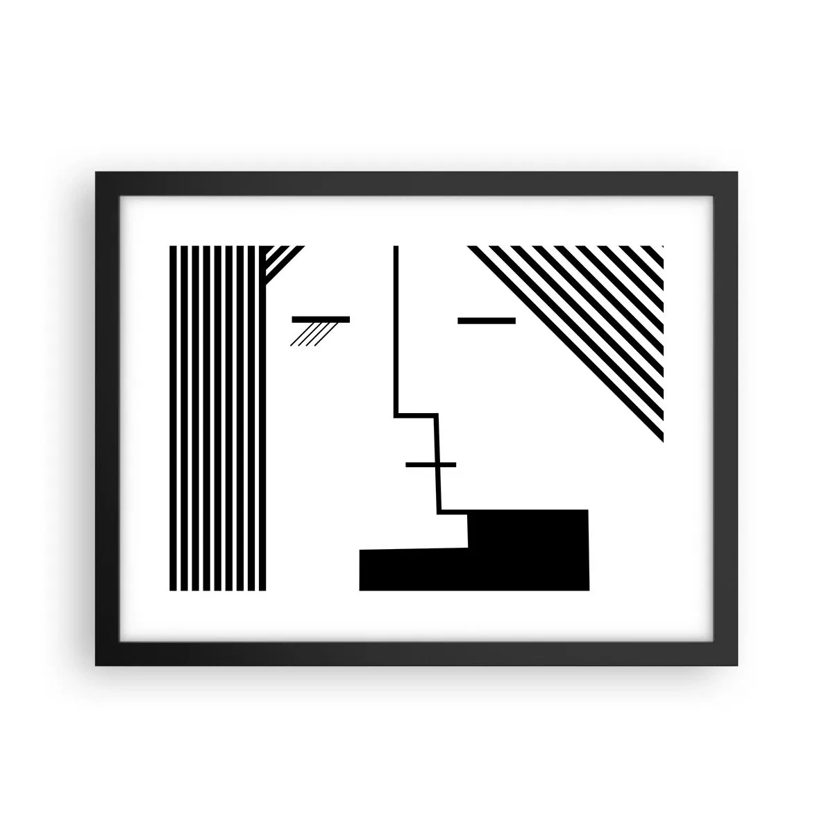 Poster in een zwarte lijst - Alleen maar een kus - 40x30 cm