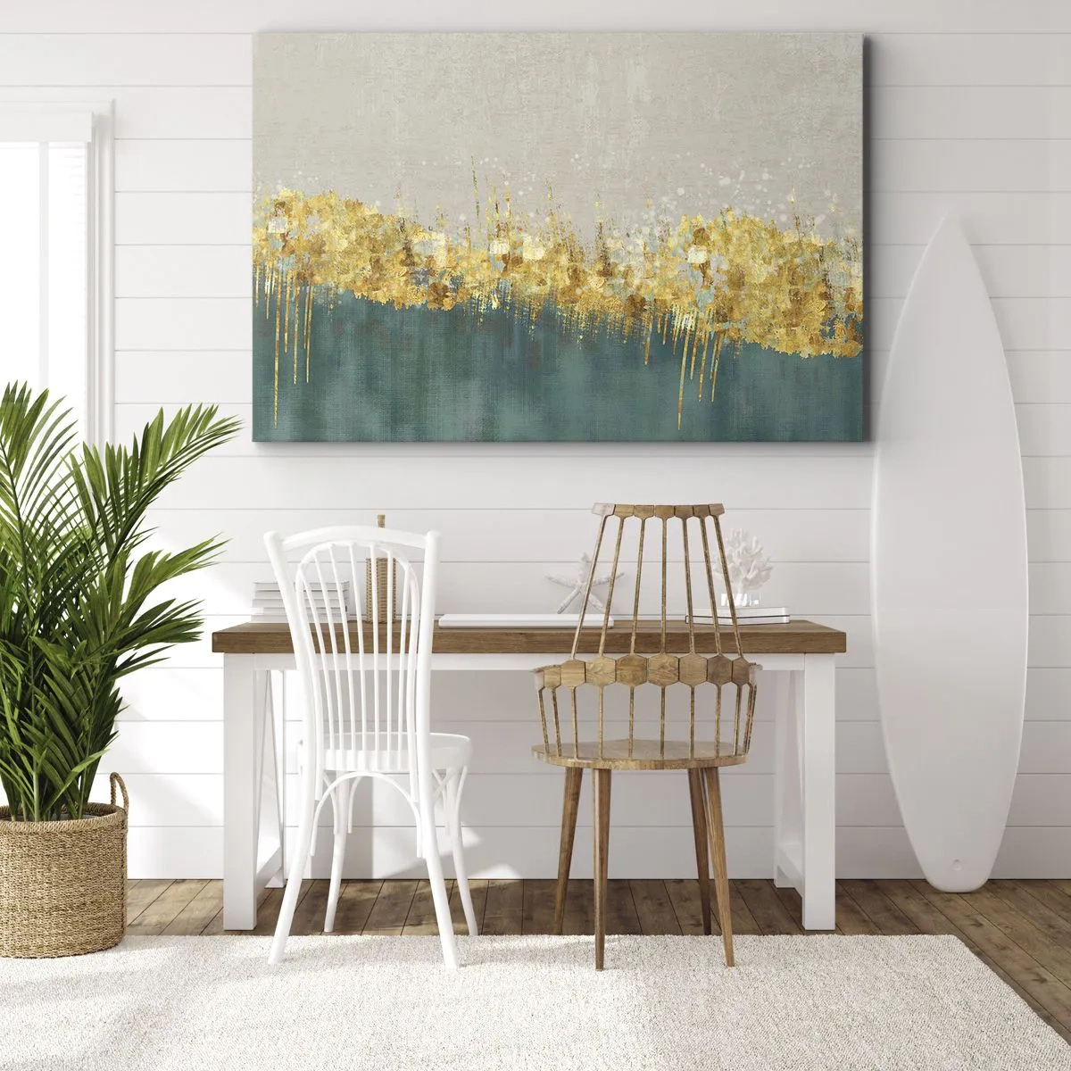 Schilderen op canvas - De gouden rand - 120x80 cm