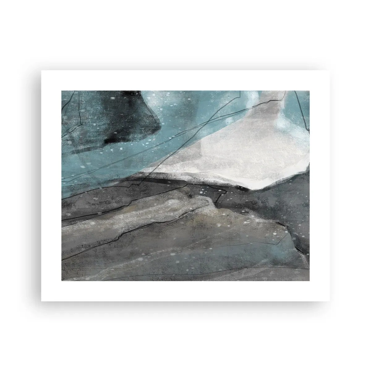 Poster - Abstractie: rotsen en ijs - 50x40 cm
