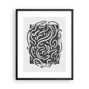 Poster in een zwarte lijst - Abstractie: vreugdedans - 40x50 cm