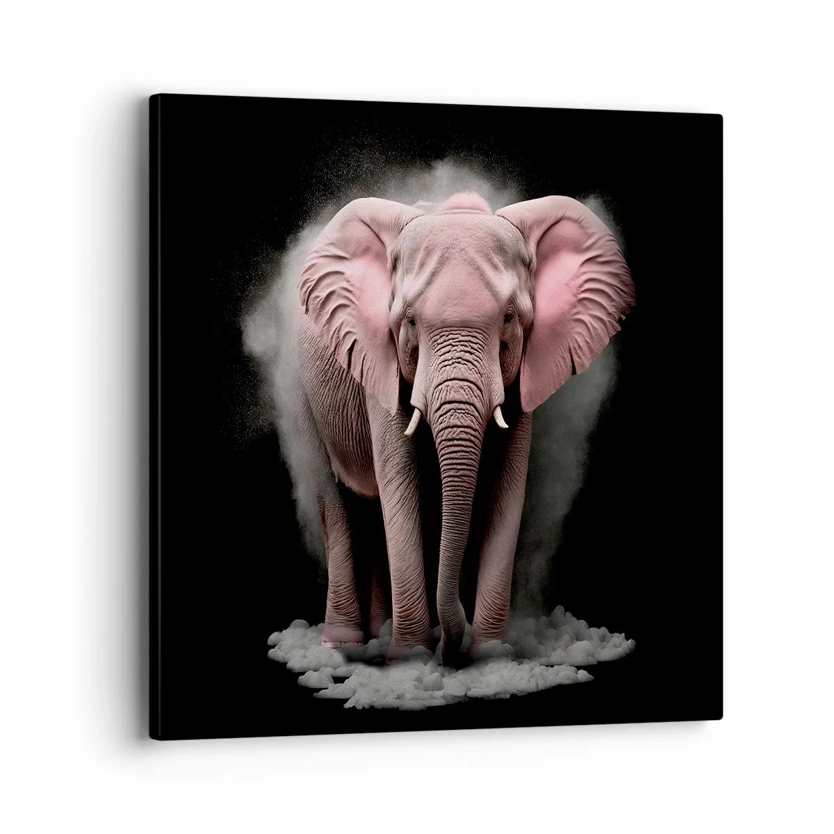 Schilderen op canvas - Denk niet aan een roze olifant! - 40x40 cm