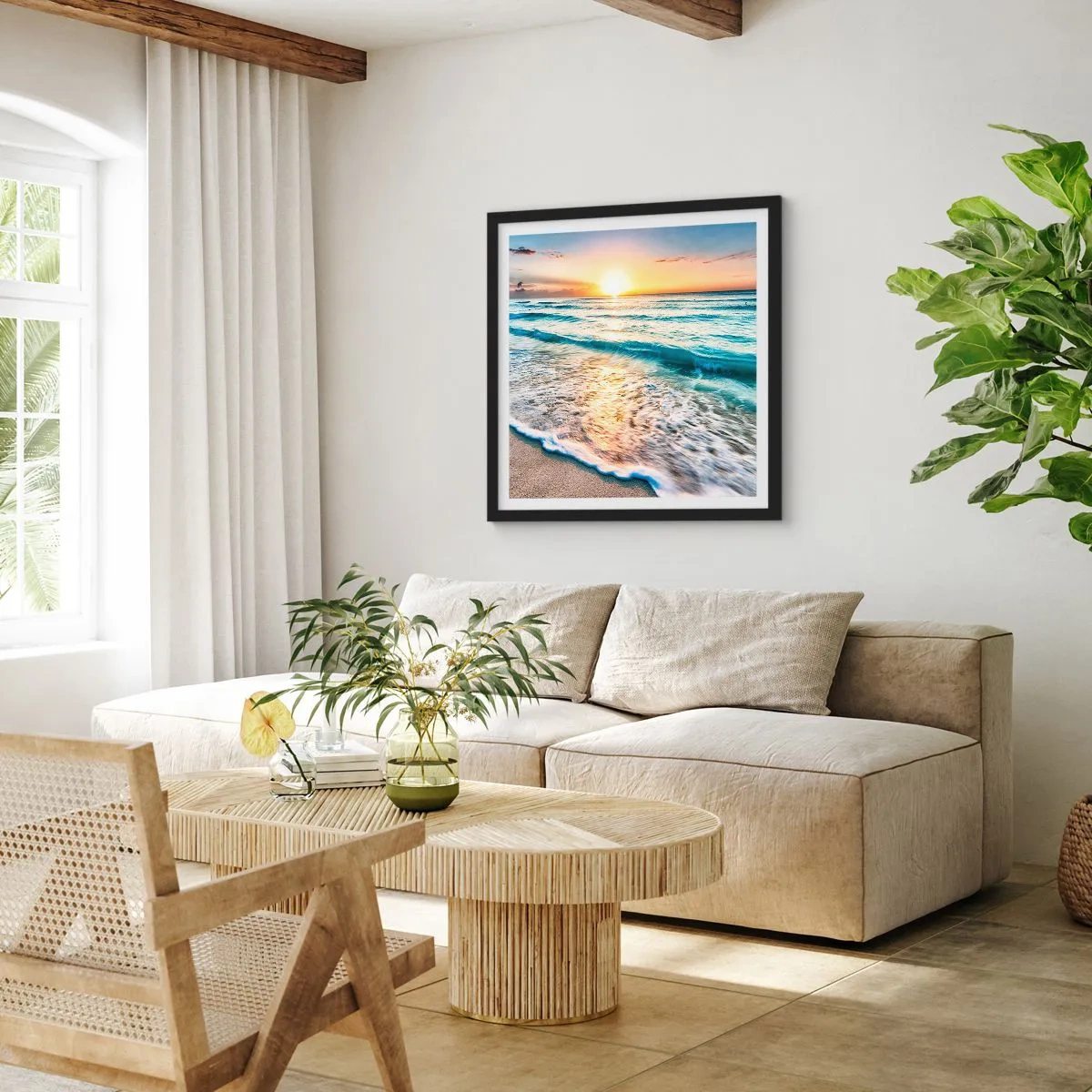 Poster in een zwarte lijst - Een uitzicht dat de moeite waard is - 30x30 cm