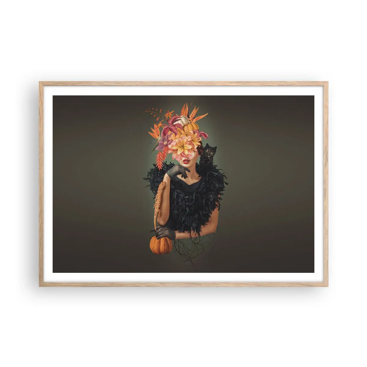 Een poster in een licht eiken lijst - De spreuk van een heks - 100x70 cm