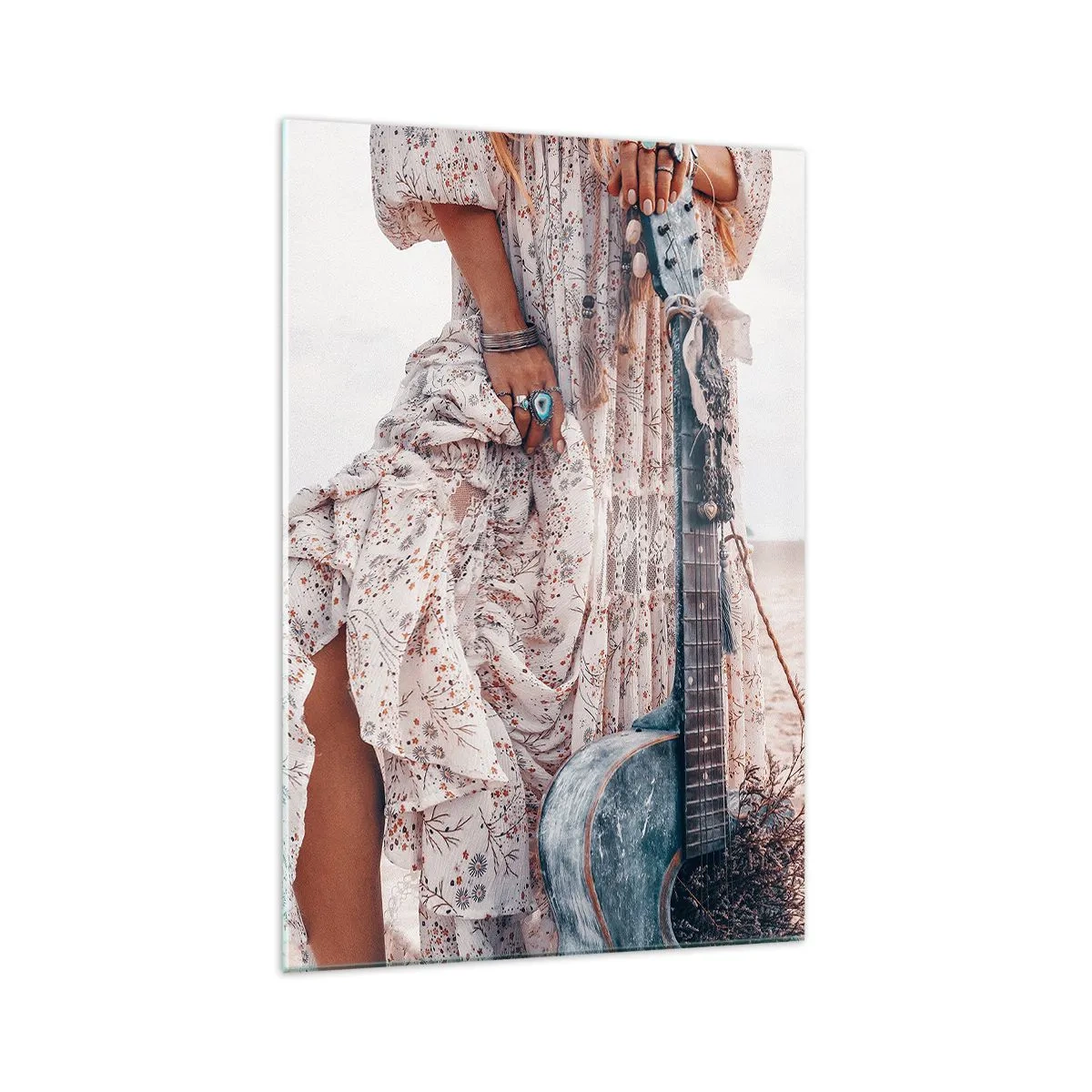 Schilderen op glas - Kinderen bloemen onderweg - 70x100 cm