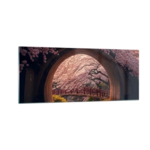 Schilderen op glas - Japanse lente - 100x40 cm