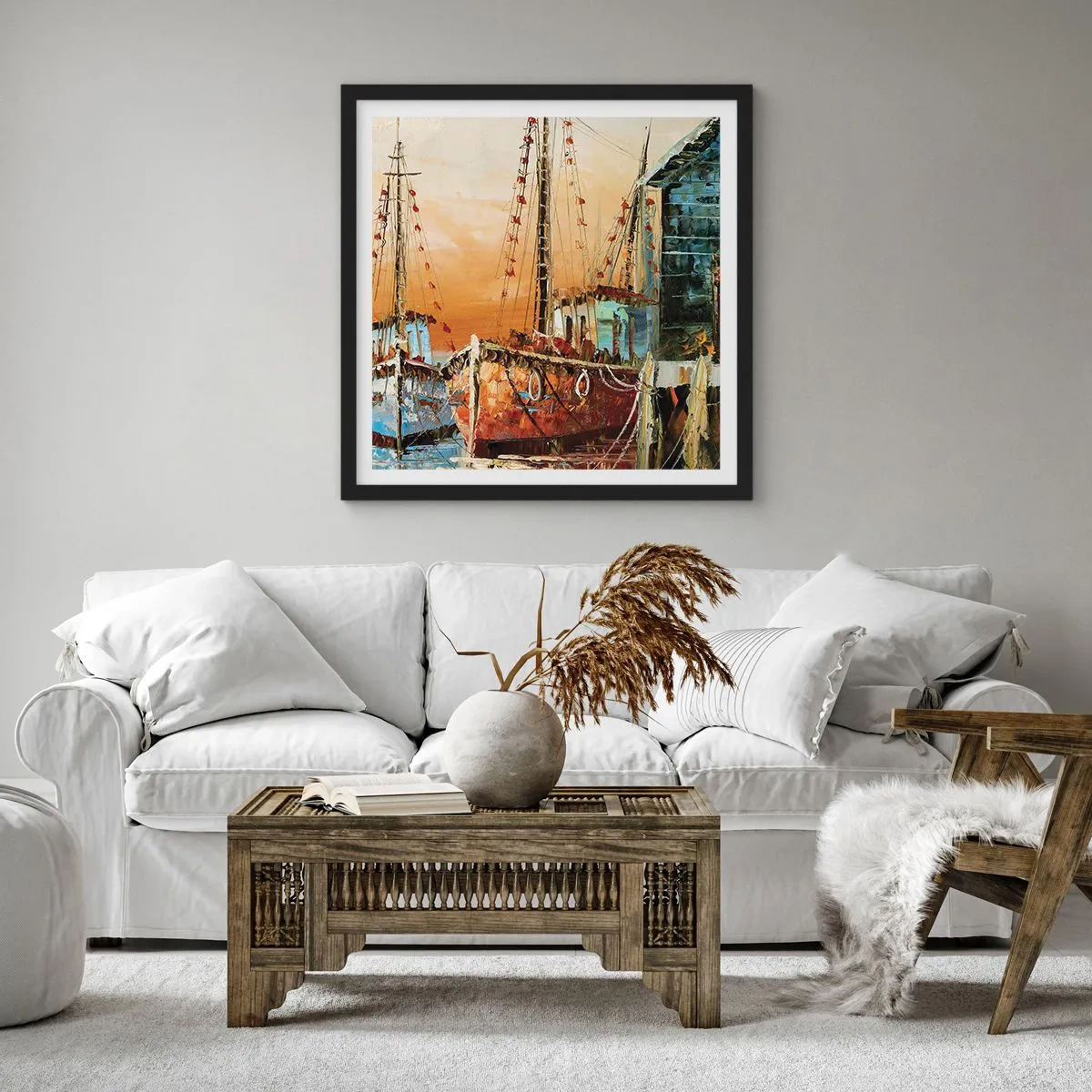 Poster in een zwarte lijst - Een vreedzame terugkeer - 30x30 cm
