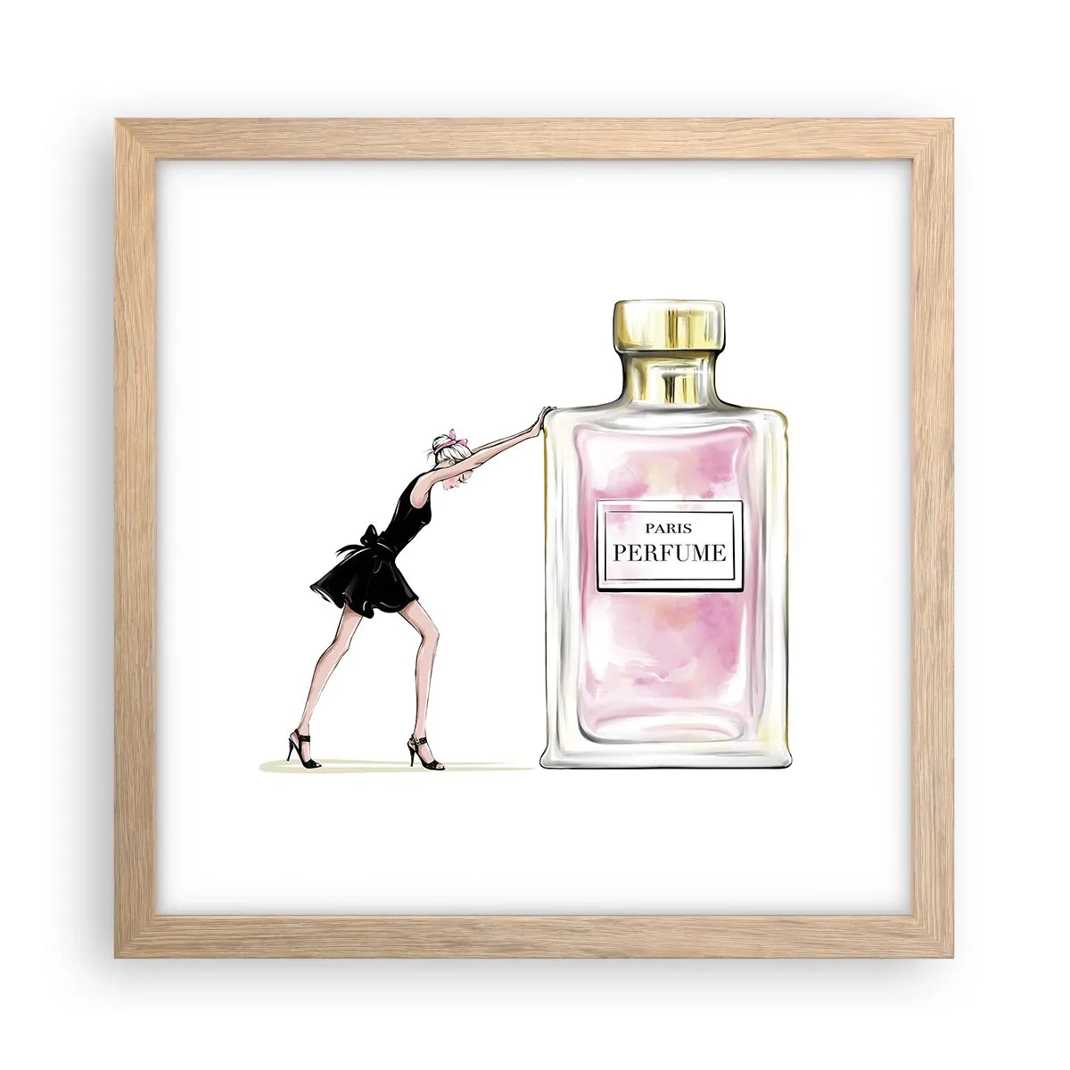 Een poster in een licht eiken lijst - De essentie van vrouwelijkheid - 30x30 cm