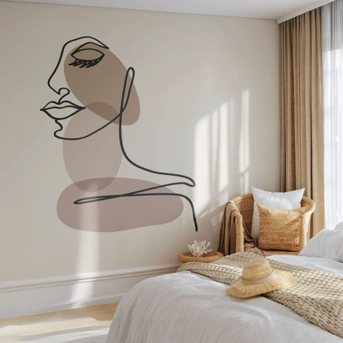 Zelfklevend Fotobehang Deluxe Sticker - Luisteren naar zichzelf - Abstractie, Het gezicht van de vrouw, Grafisch - 500x350 cm
