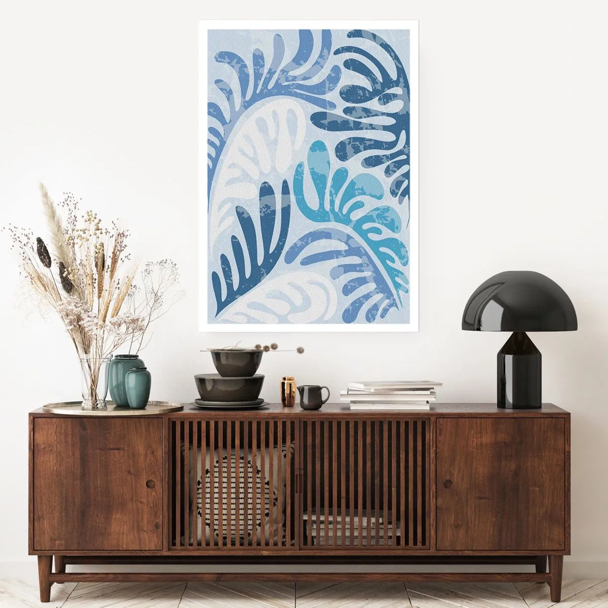 Poster - Blauwe varens - 30x40 cm