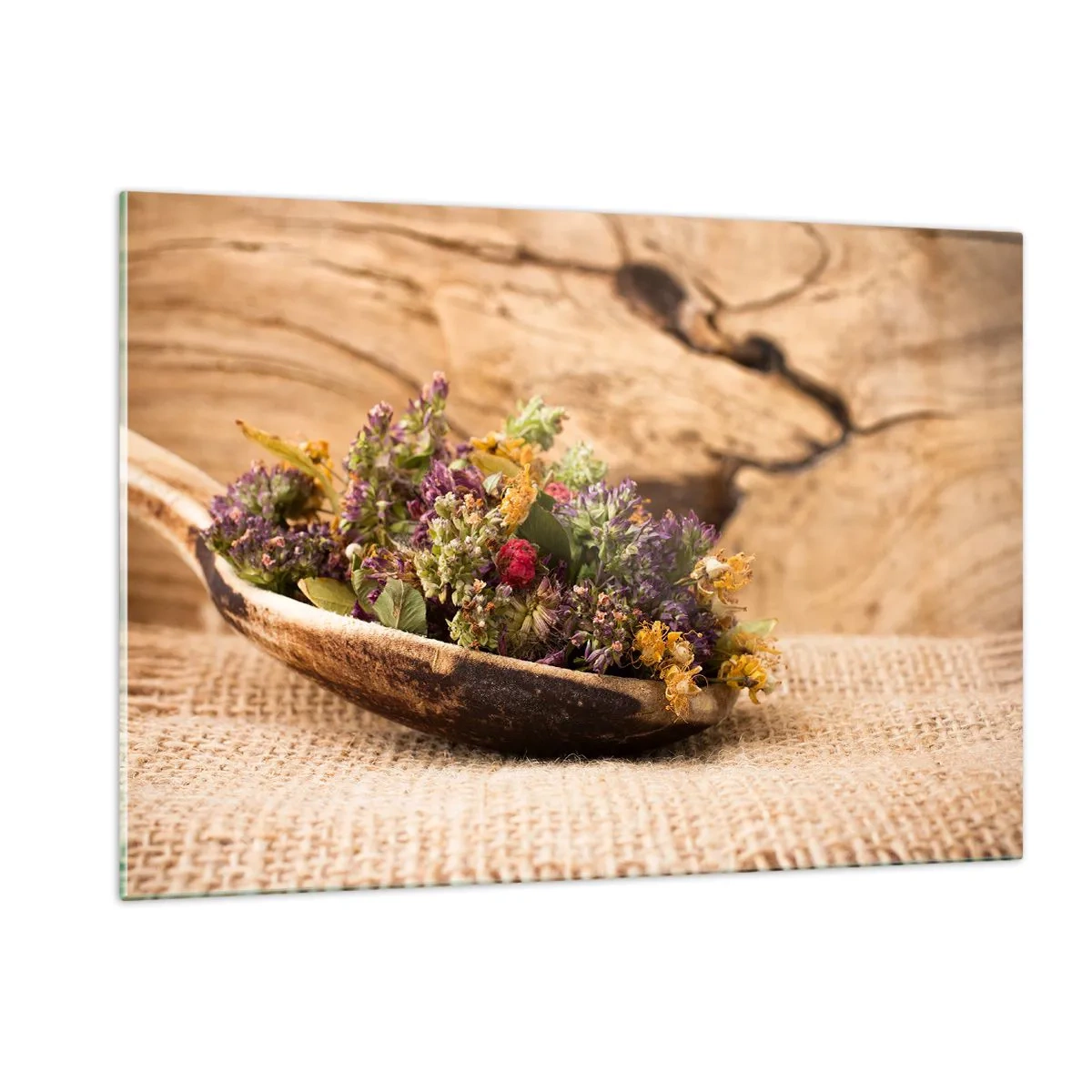 Schilderen op glas - Kleurrijke bloemen en geurige kriuden - 120x80 cm