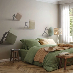 Fotobehang Premium Canvas - Puur leven - Abstractie, Mensen, Werk - 500x350 cm