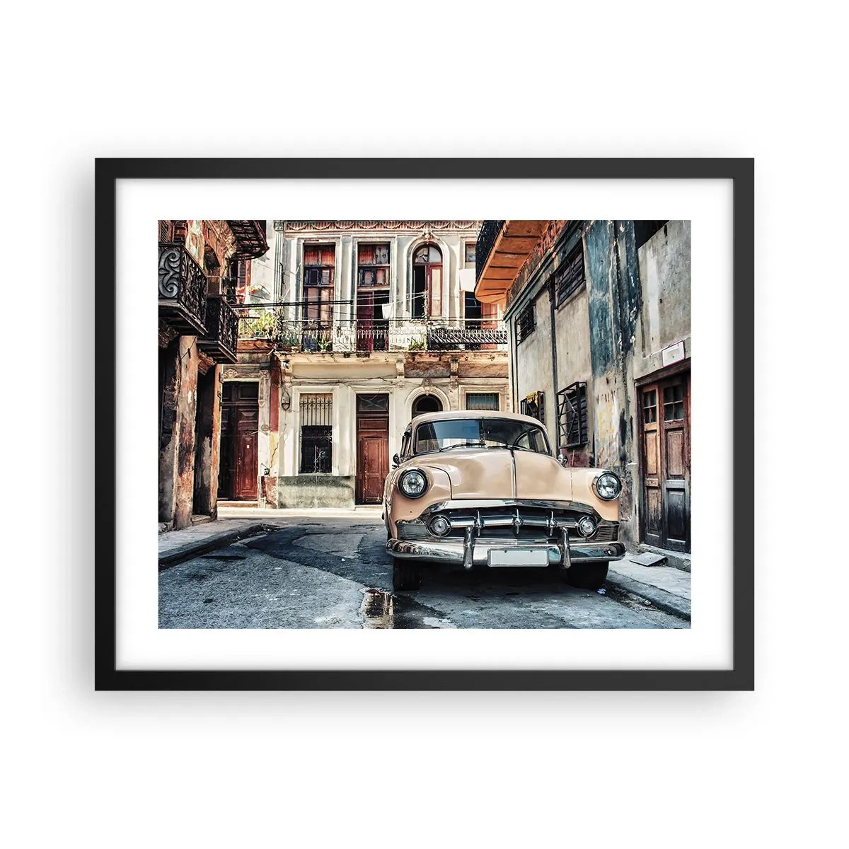 Poster in een zwarte lijst - De siësta in Havana - 50x40 cm
