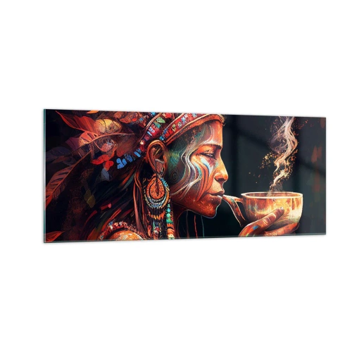 Schilderen op glas - Magisch ritueel - 100x40 cm