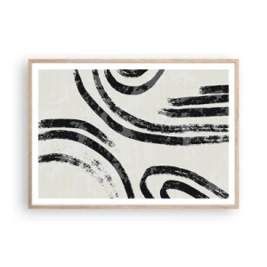 Een poster in een licht eiken lijst - Half gestopt - 100x70 cm