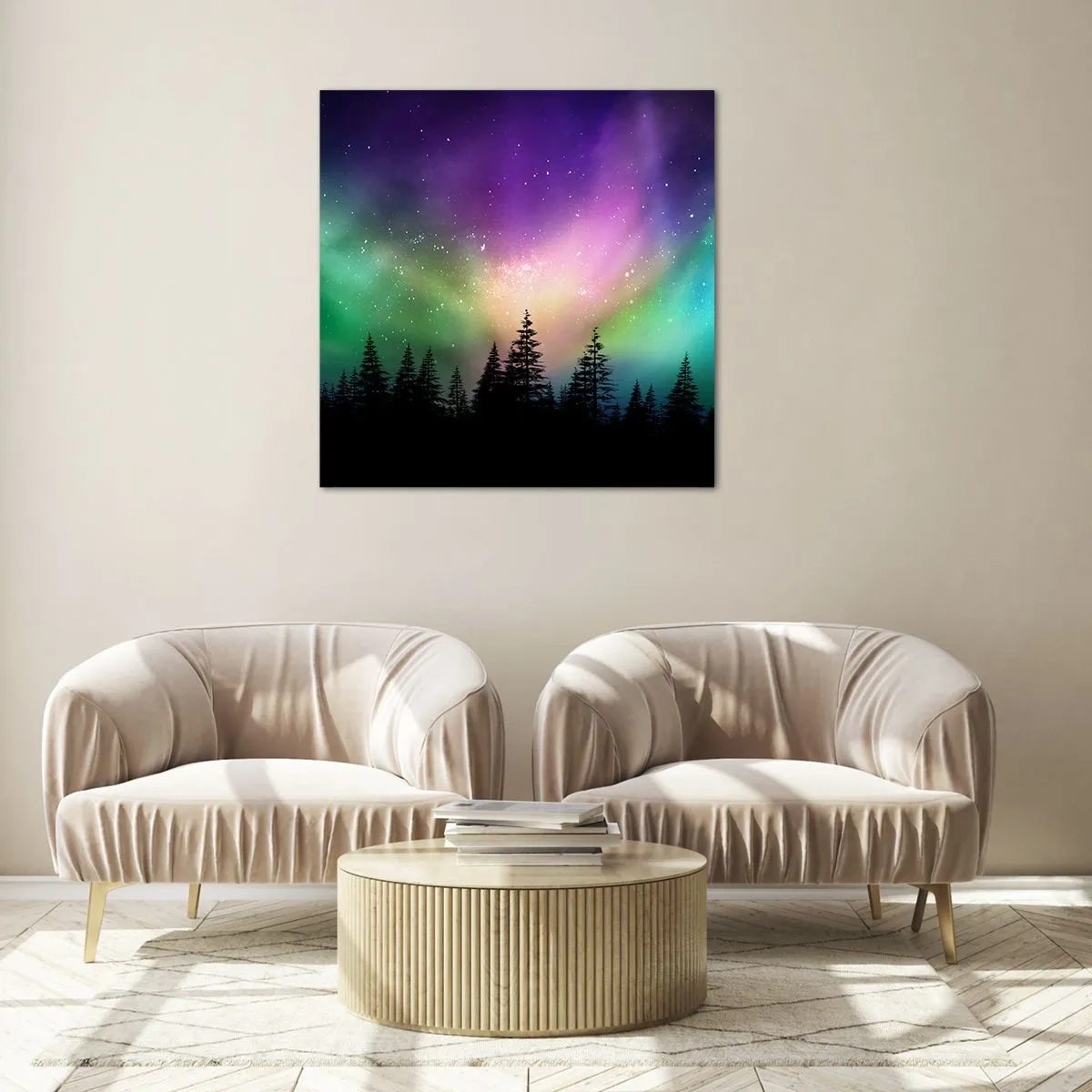 Schilderen op glas - Witte magie - 60x60 cm