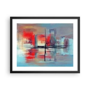 Poster in een zwarte lijst - Een landschap in een onbekende dimensie - 50x40 cm