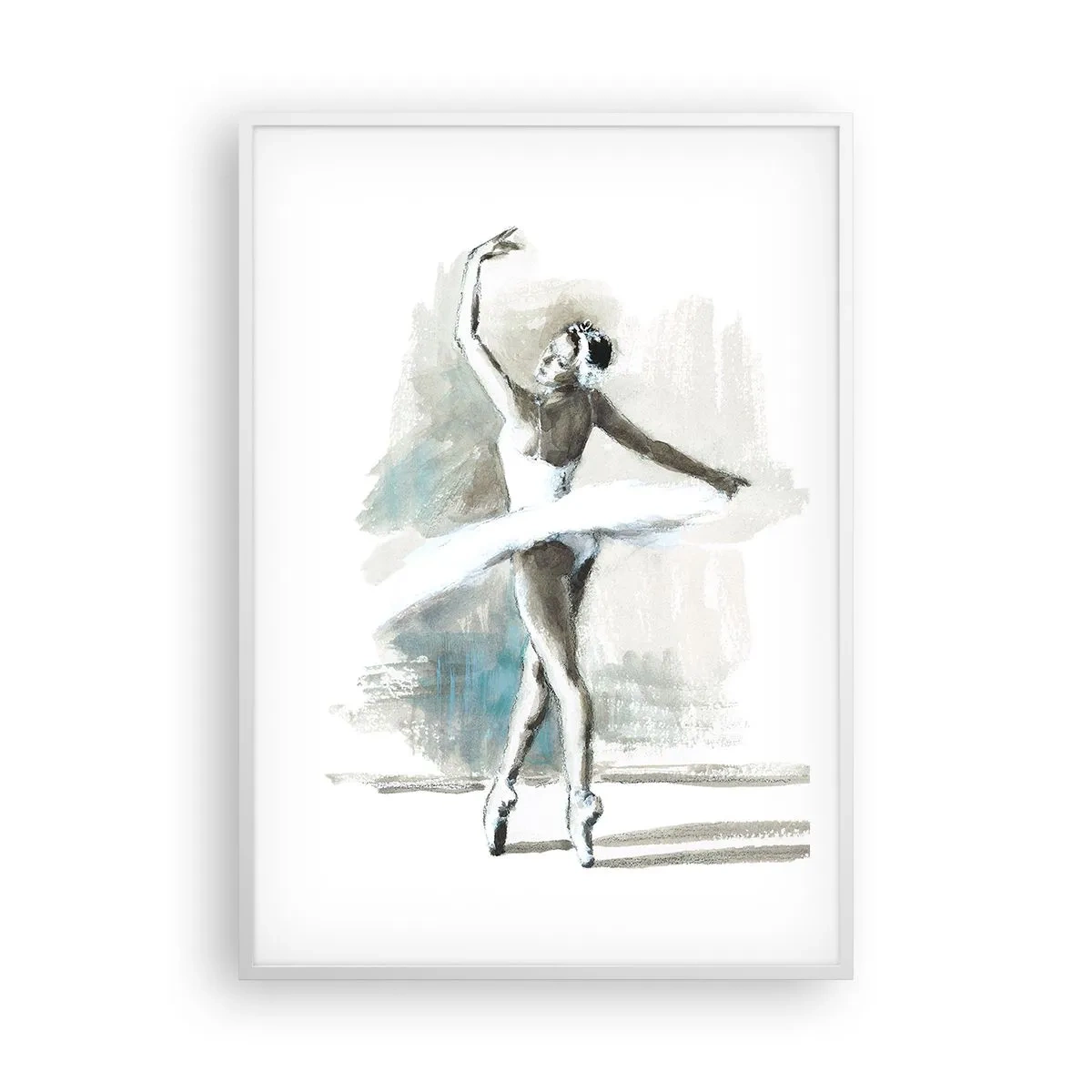 Poster in een witte lijst - Betoverd in een zwaan - 70x100 cm
