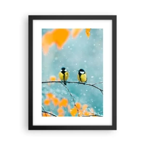 Poster in een zwarte lijst - Vogelroddel - 30x40 cm