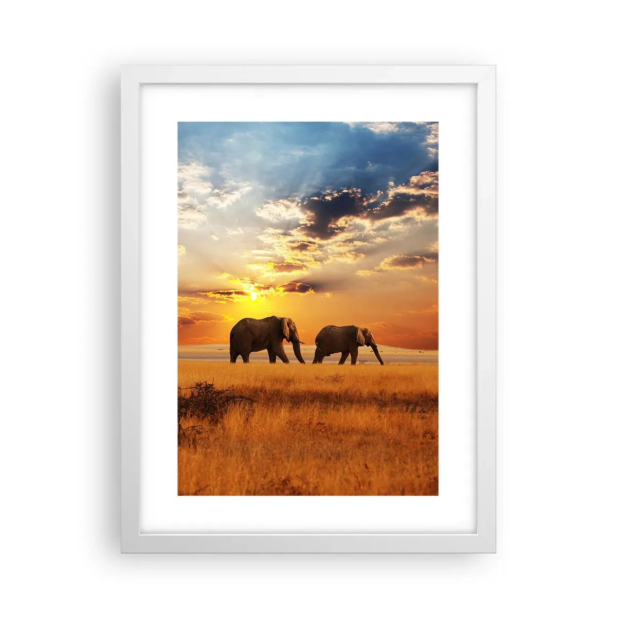 Poster in een witte lijst - Familie wandeling - 30x40 cm