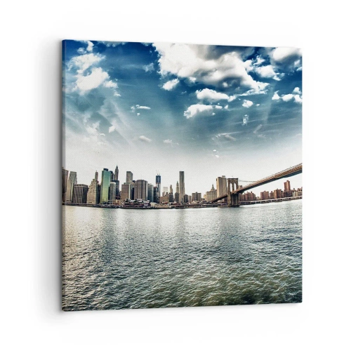 Schilderen op canvas - Het glazen eiland - 50x50 cm