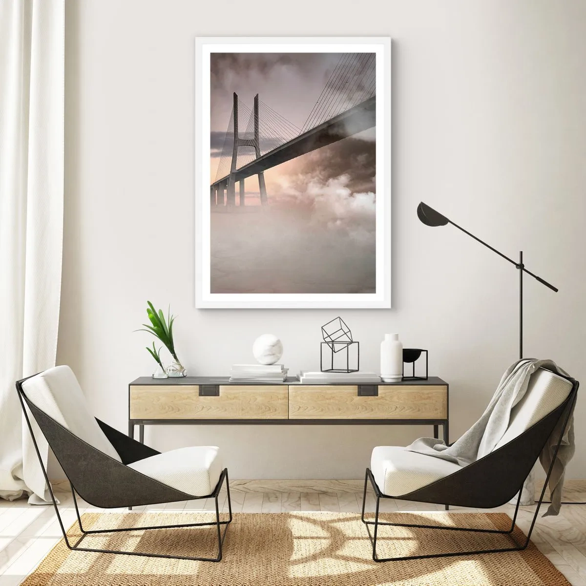 Poster in een witte lijst - Bij de rivier die niet bestaat - 61x91 cm