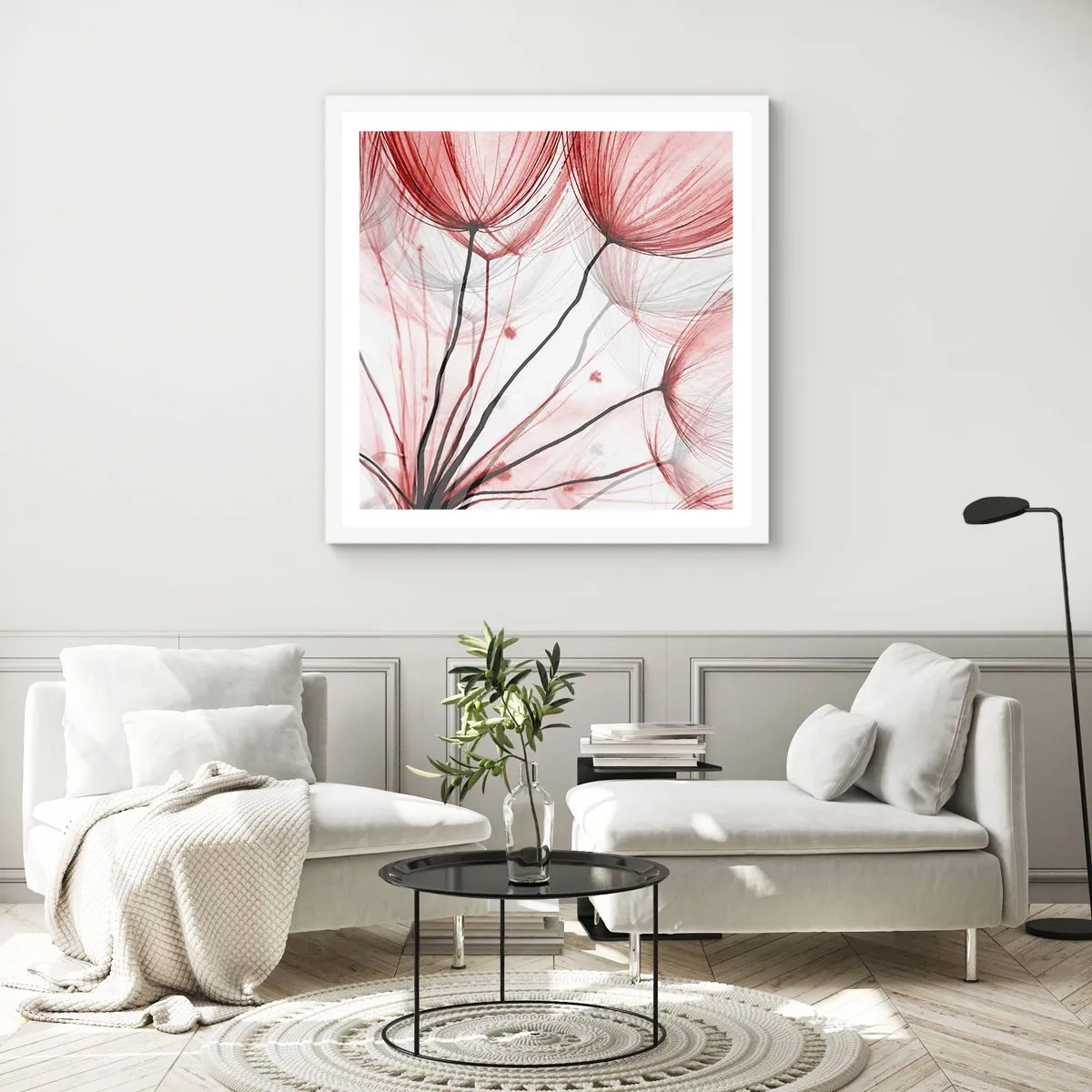 Poster in een witte lijst - Vóór het vertrek - 50x50 cm