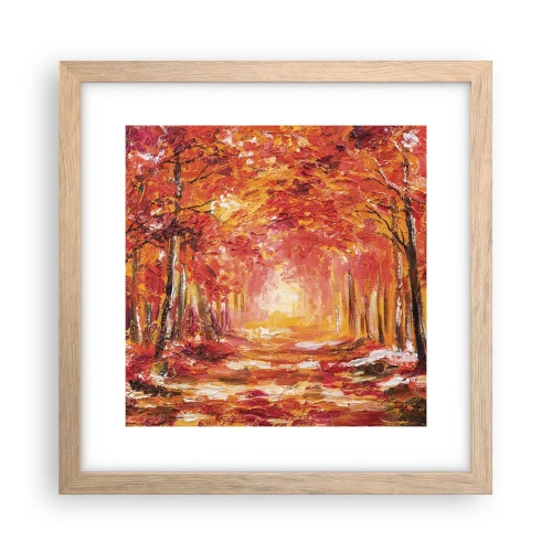 Een poster in een licht eiken lijst - Koperen bos - 30x30 cm