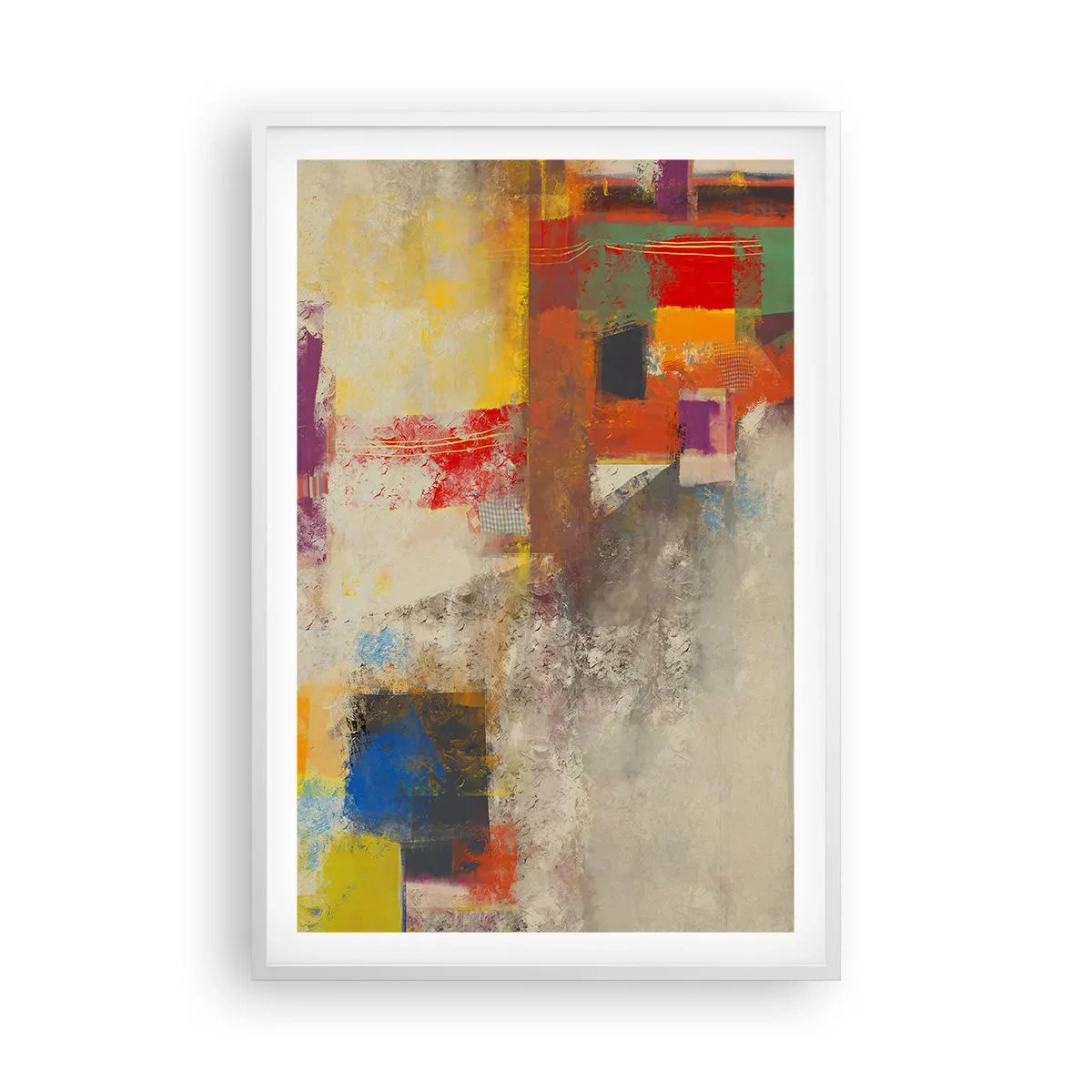 Poster in een witte lijst - Kleur geometrie - 61x91 cm