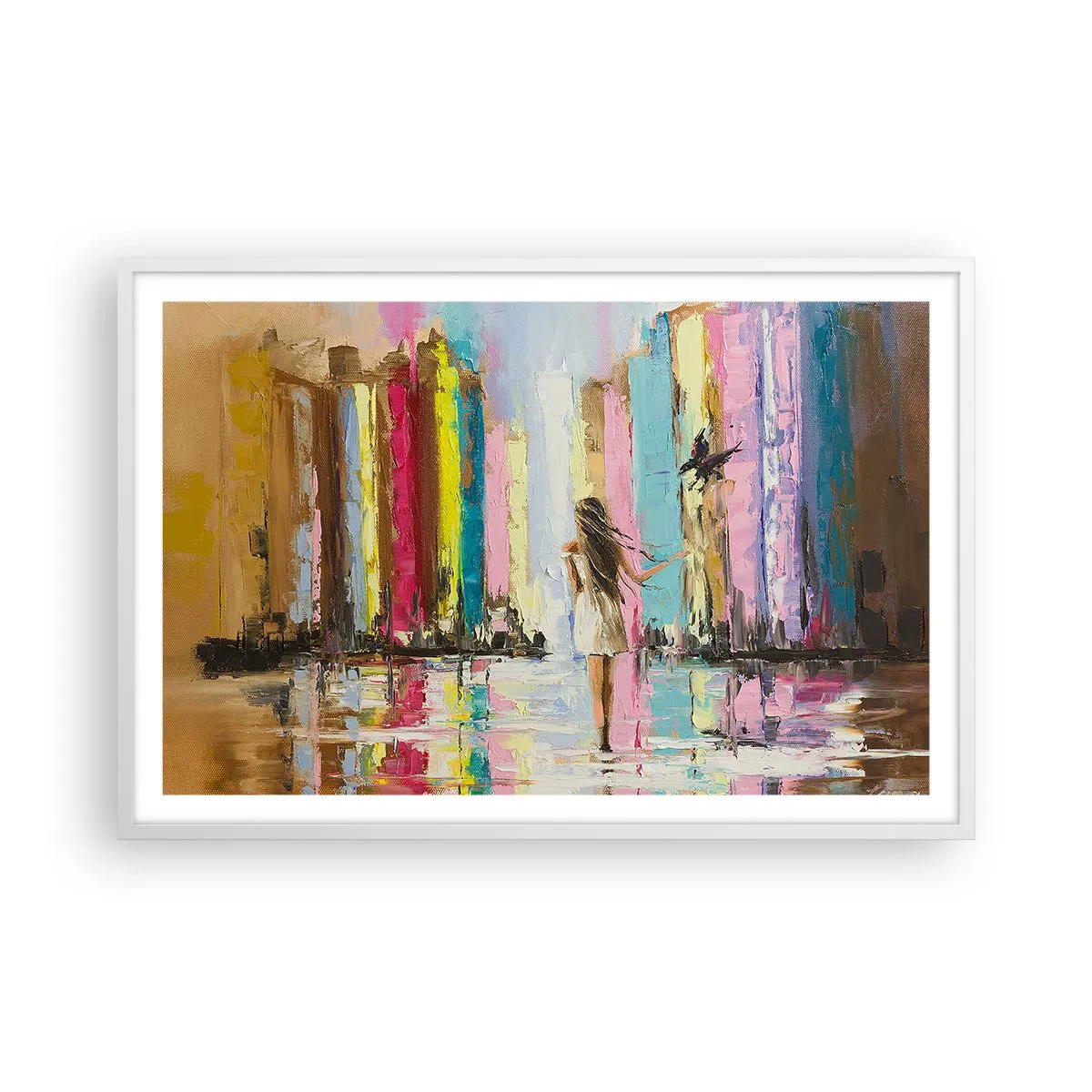 Poster in een witte lijst - Volg mij - 91x61 cm