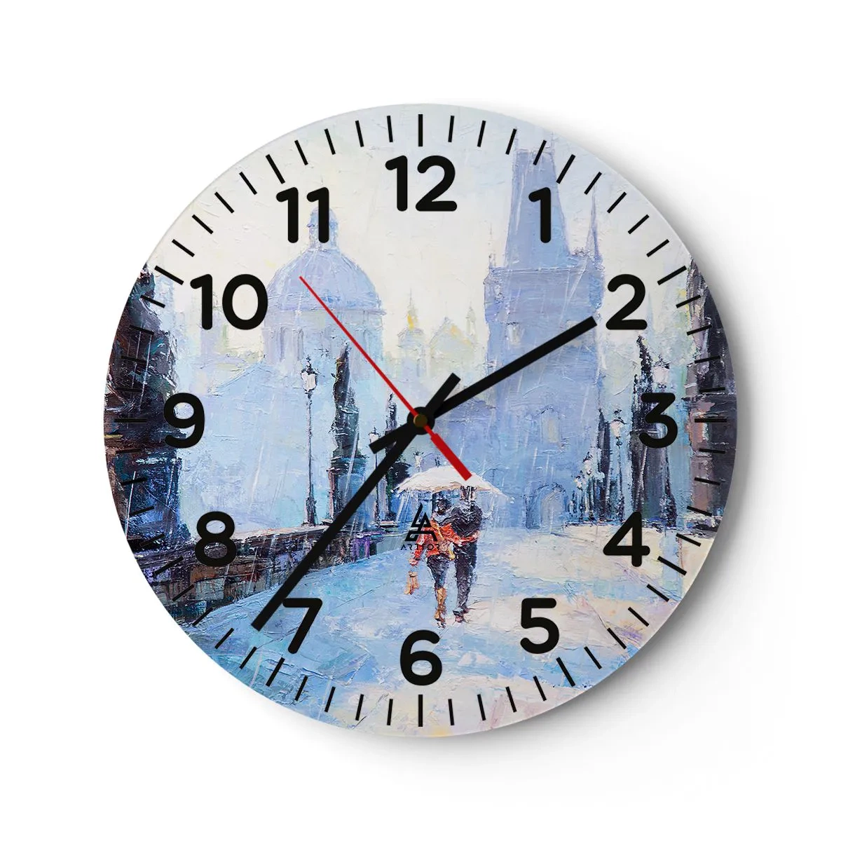 Wandklok - Klok - De regen moet ons gecharmeerd hebben - 30x30 cm