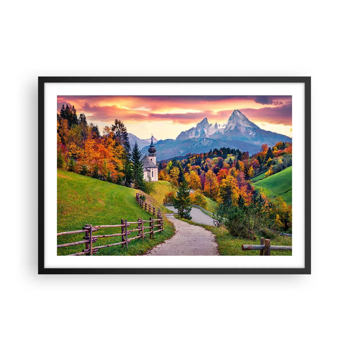 Poster in een zwarte lijst - Landschap zoals geschilderd - 70x50 cm