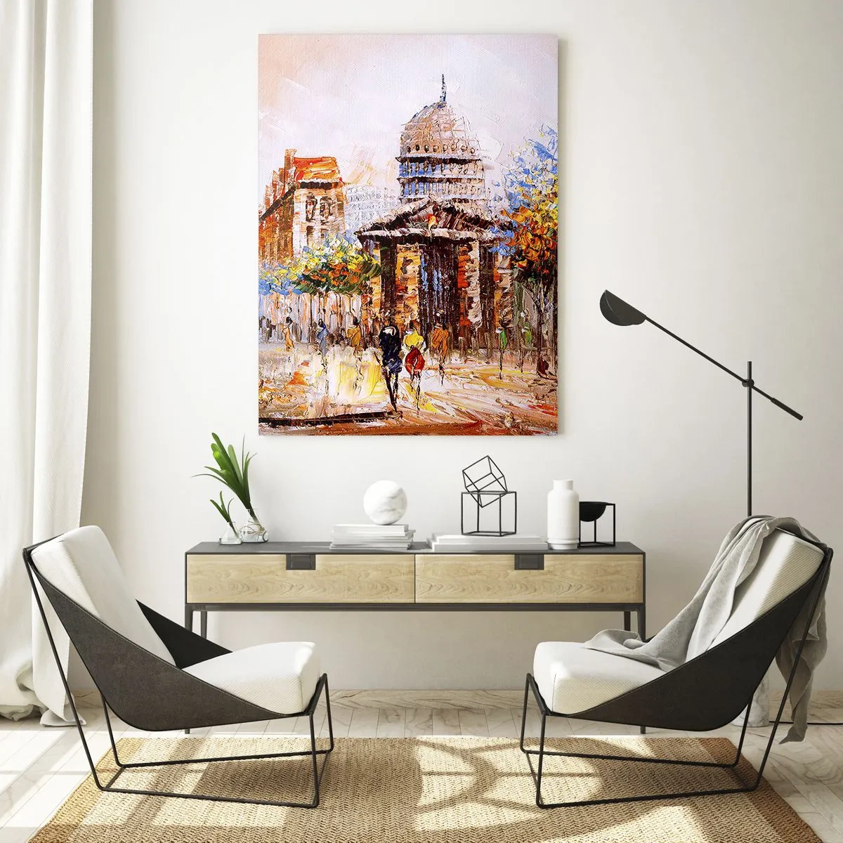 Schilderen op glas - Parijs wandeling - 50x70 cm