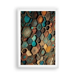 Poster in een witte lijst - Arabische ornamenten – variatie - 61x91 cm