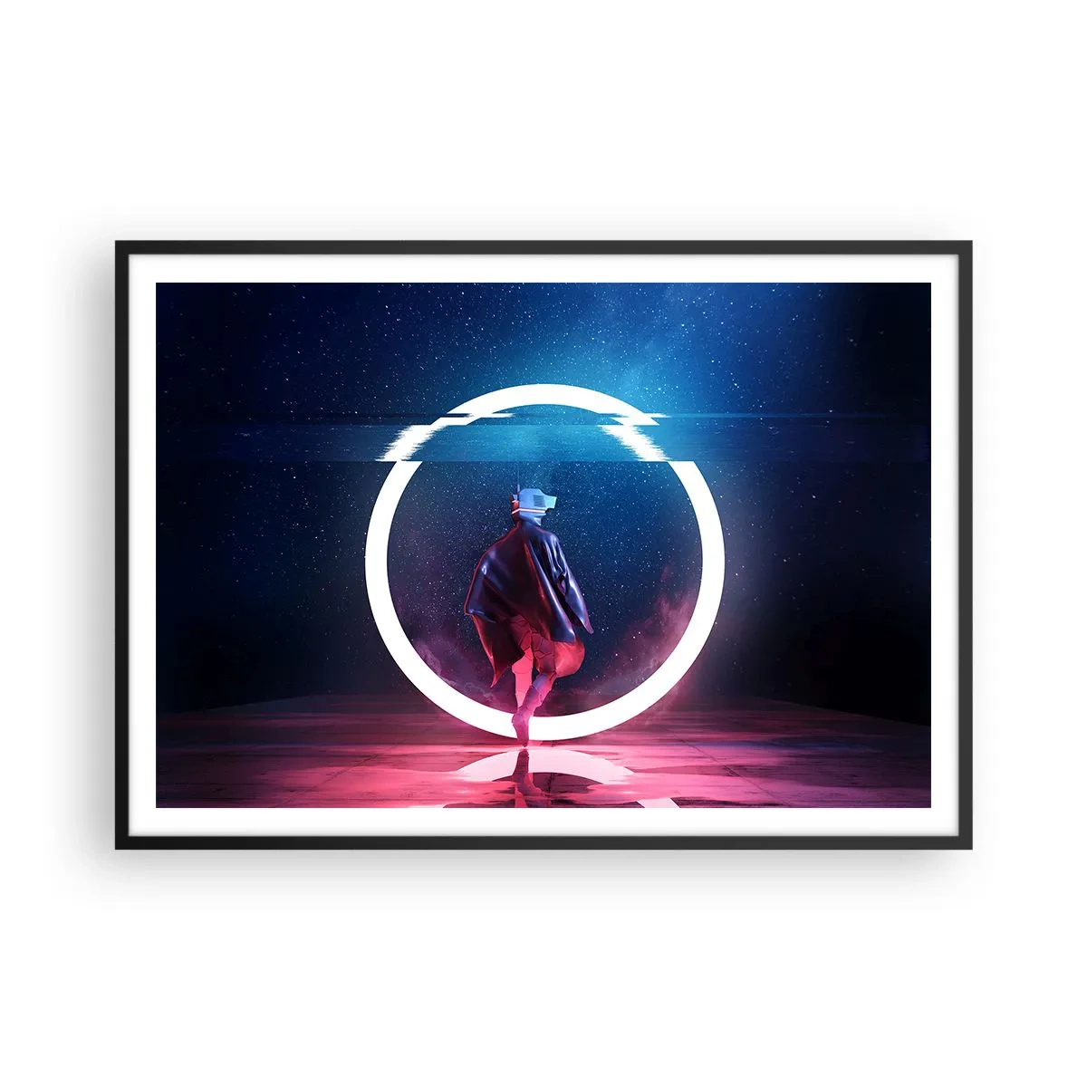 Poster in een zwarte lijst - Tussen werelden - 100x70 cm