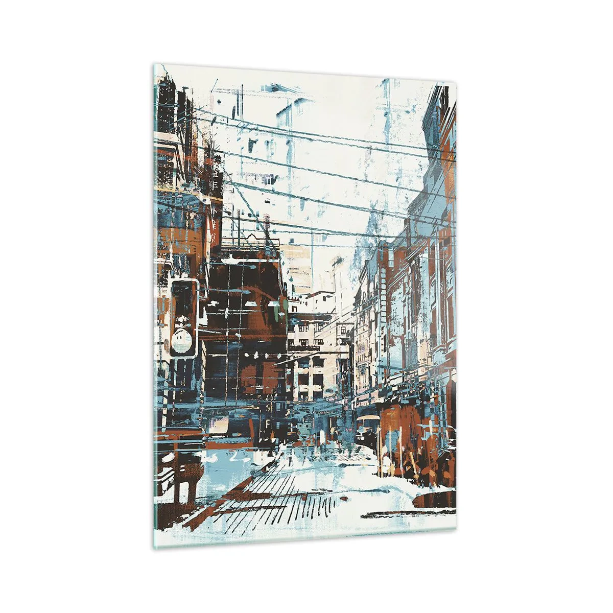 Schilderen op glas - Een versleten stadspad - 50x70 cm