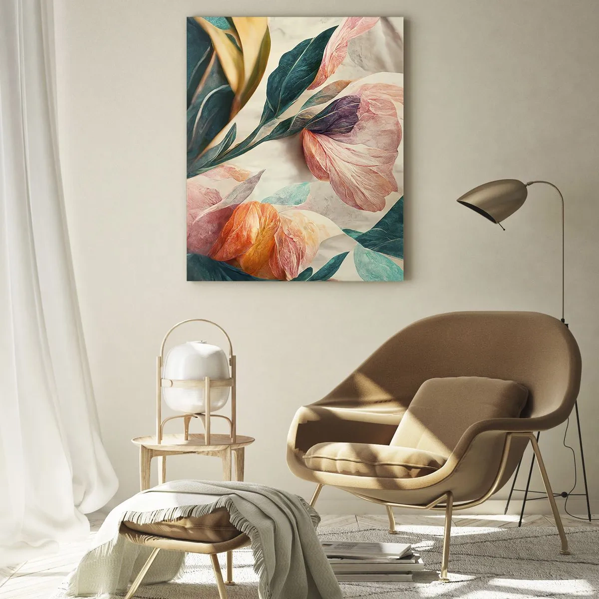 Schilderen op glas - Bloemen van de zuidelijke eilanden - 80x120 cm